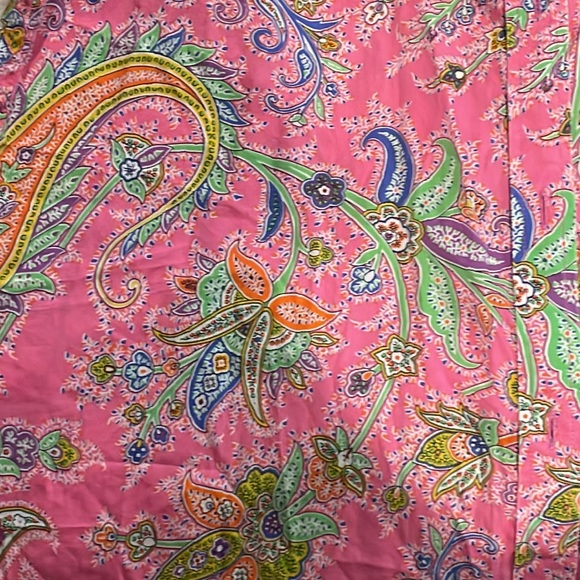 Ralph Lauren Size S/P Button Up Paisley Print Pink Collar Shirt Blouse - Picture 3 of 7